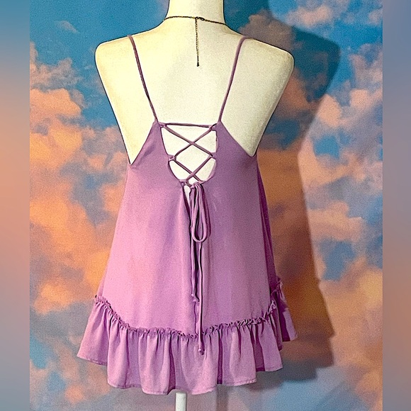 Flirty Lilac Boho Inspired Skirted Tunic Camisole (FINAL PRICED ITEM) - Picture 3 of 9